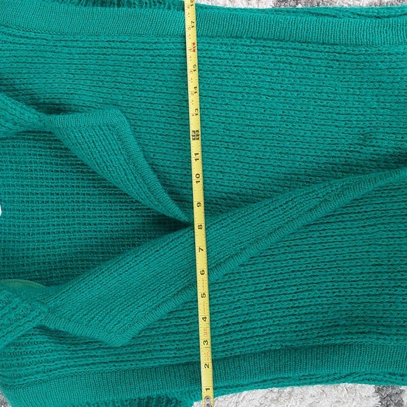 PGS Vintage Wool Blend Kelly Green Cardigan Sweater Size Small - Picture 5 of 8